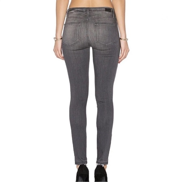 PAIGE Verdugo Skinny Ankle Jeans Mid Rise Raw Hem Fall Grunge Size 28 - Picture 1 of 12